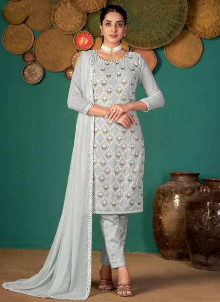 Gray Colour Zeeya Ruhani Varni Latest Designer Georgette Salwar Suit Collection 1502